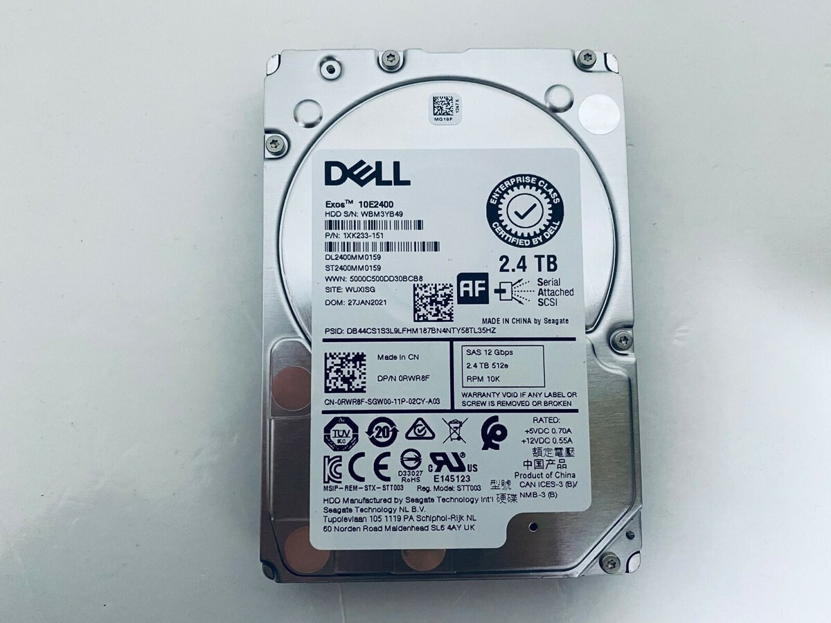 Dell RWR8F / Segate ST2400MM0159 2.4TB 2.5in SFF 12Gbps 10K SAS Hard Drive